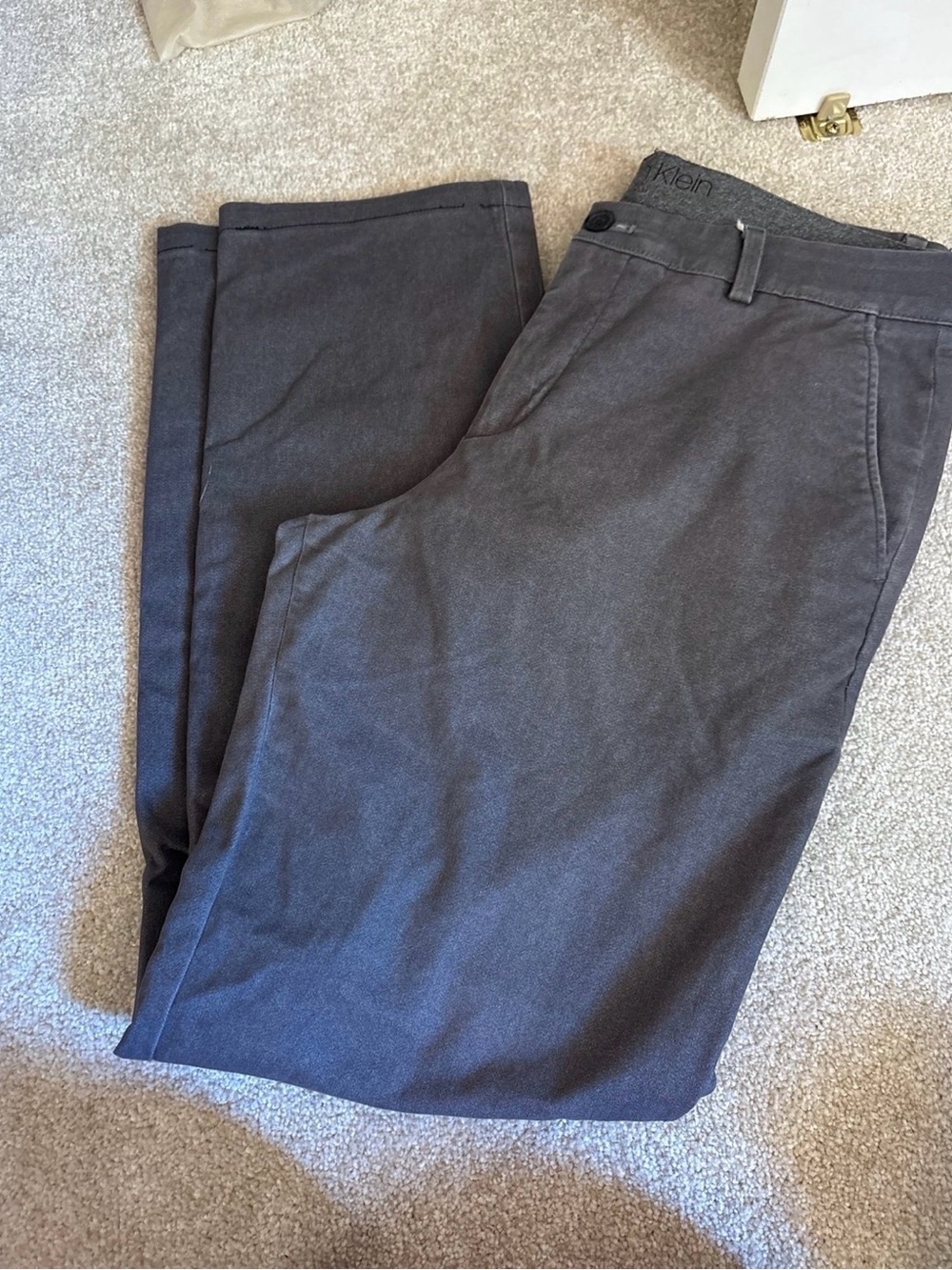 Calvin Klein Men's Charcoal Gray Chinos